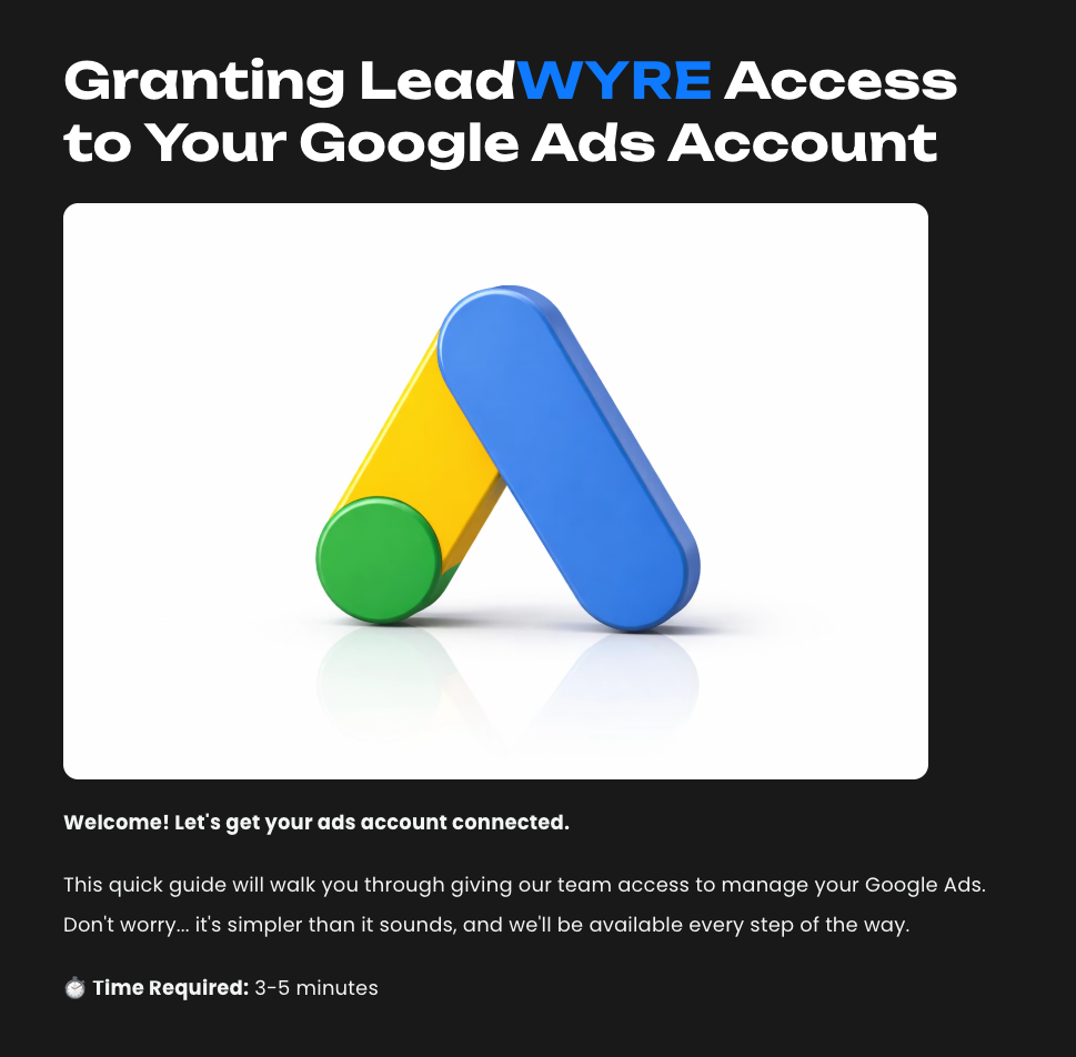 Google Ads Access guide preview